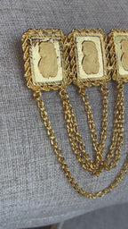 Mar Elias ounces 21K Pleated Gold Brooch/Pin