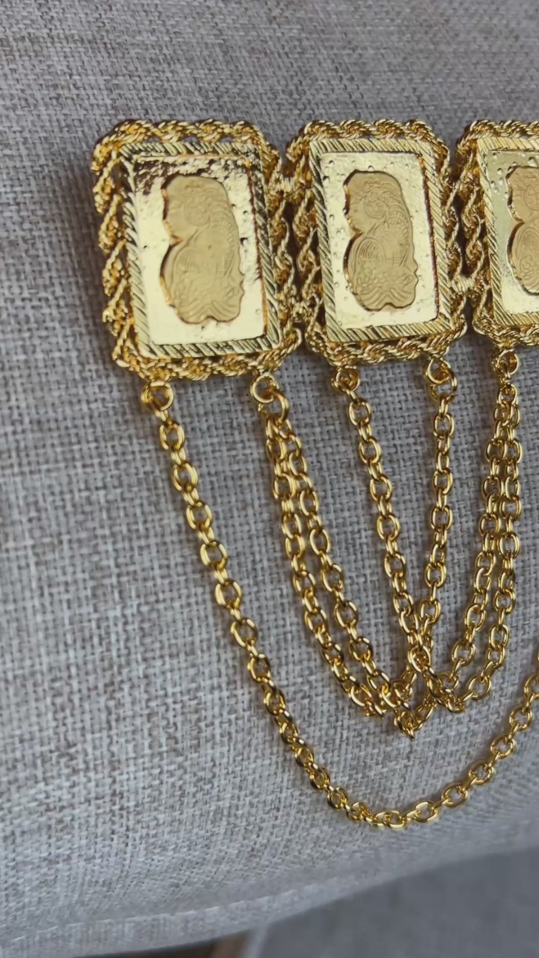 Mar Elias ounces 21K Pleated Gold Brooch/Pin