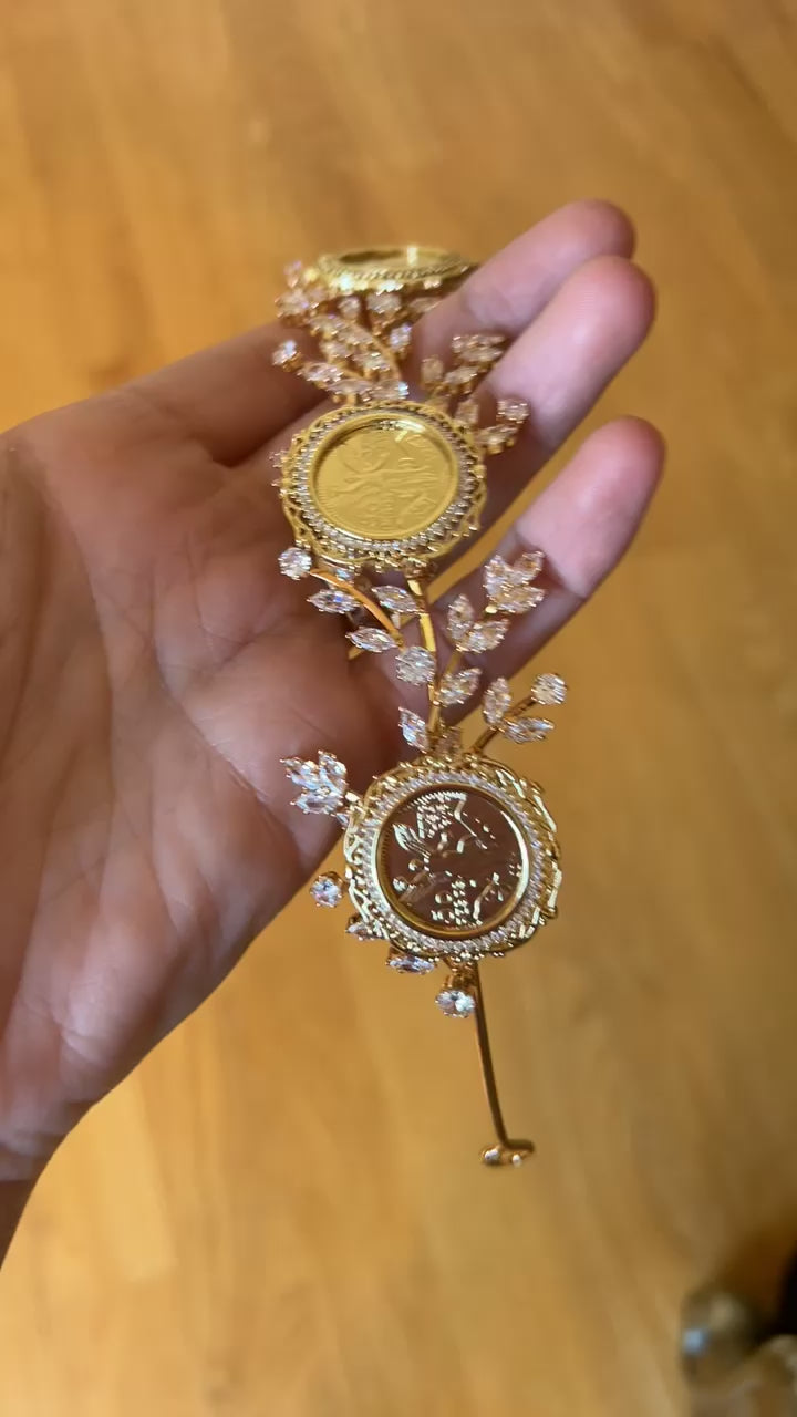 Nablus II five mini 50 Pesos gold and crystal headband