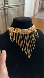 Al-Tina Gold Pleated choker