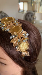 Suhayta II gold and turquoise five couns headband