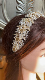 Ein Karem mini coins Gold and Pearls headpiece