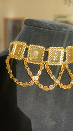 Square II Ounces 21K Pleated Choker
