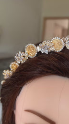 Narjes nine coin and crystal headpiece