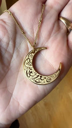 Hala 18K pleated “With hardship comes ease” Necklace