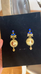 Telfit II blue and gold earrings