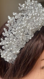 Turmusaya Bridal pearls wedding crown